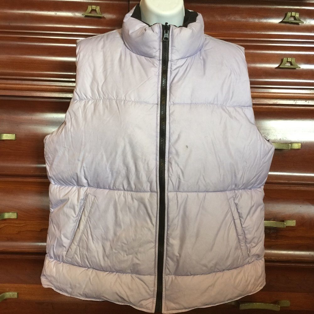 J Percy Reversible Lilac/Black Puffer vest